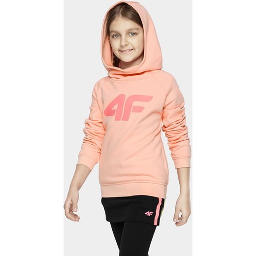 Bluza dziewczęca 4F różowa tkaninowa