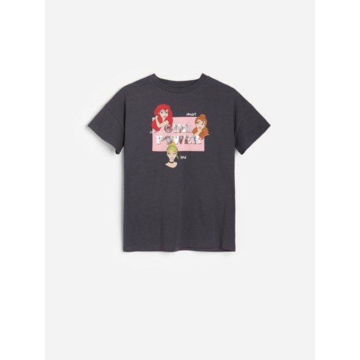 Reserved - Bawełniany t-shirt z nadrukiem Disney - Szary Reserved 146 Reserved