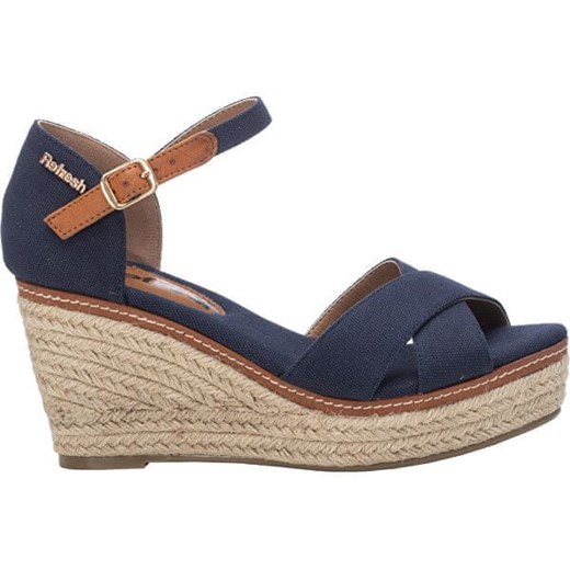 Espadryle damskie Refresh granatowe na lato z klamrą