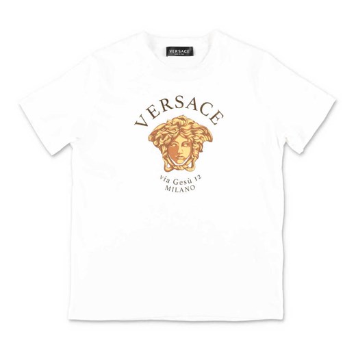 Bluzka dziewczęca Versace biała bawełniana