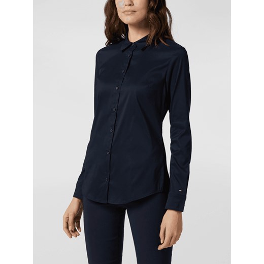 Dopasowana bluzka koszulowa z wyhaftowanym logo Tommy Hilfiger 34 Peek&Cloppenburg