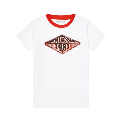 Biały t-shirt chłopięce Guess