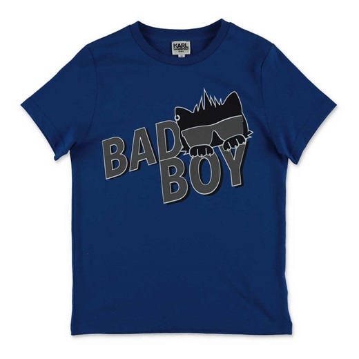 T-shirt chłopięce granatowy Karl Lagerfeld z krótkim rękawem