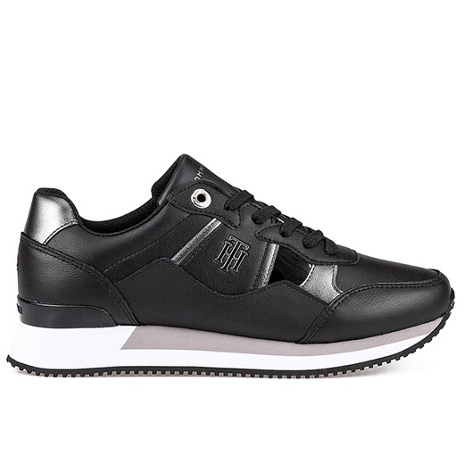 Buty sportowe damskie Tommy Hilfiger ze skóry sznurowane