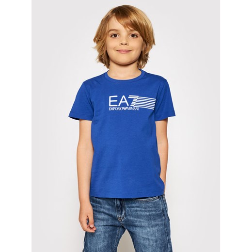 EA7 Emporio Armani T-Shirt 3KBT54 BJ02Z 1570 Niebieski Regular Fit 12Y MODIVO wyprzedaż
