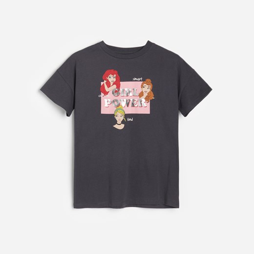 Reserved - Bawełniany t-shirt z nadrukiem Disney - Szary Reserved 164 Reserved okazja
