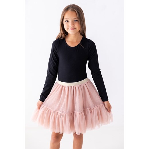 Myprincess.pl bluzka dziewczęca z długim rękawem czarna na wiosnę