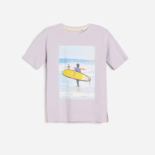 Reserved - T-shirt z nadrukiem - Fioletowy Reserved 116 Reserved