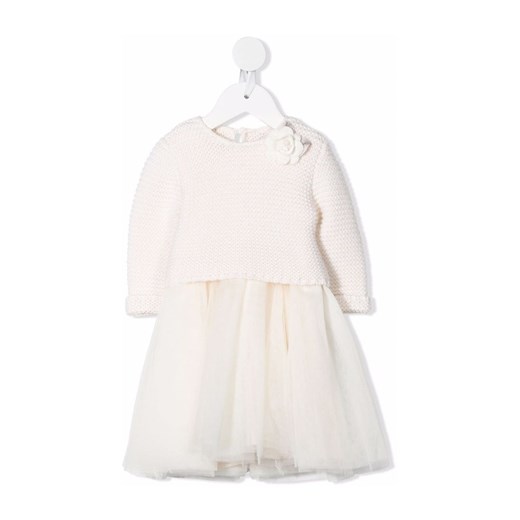 Monnalisa, Monnalisa Dress Biały, female, rozmiary: 6m,18m,1y,9m,12m Monnalisa 9m showroom.pl