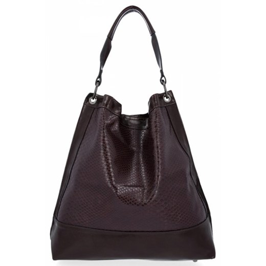 Shopper bag Potri lakierowana ze skóry ekologicznej na ramię elegancka