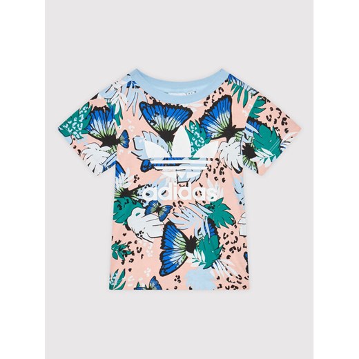 T-Shirt Animal Flower Print H22596 Kolorowy Regular Fit 3_4Y MODIVO okazyjna cena