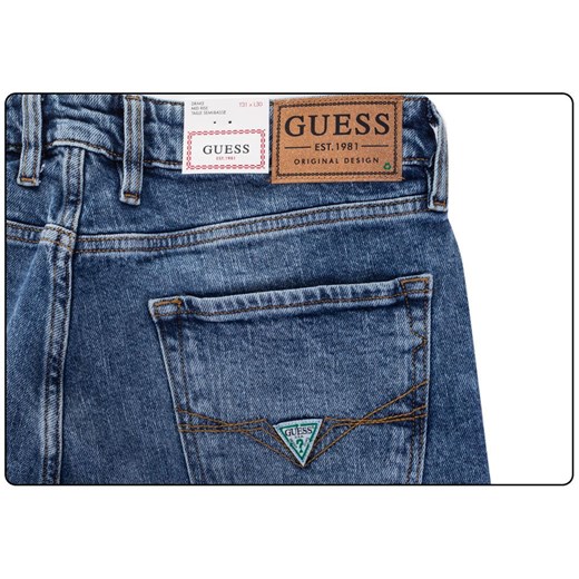 GUESS SPODNIE JEANSOWE MĘSKIE VINTAGE DRAKE BLUE M1GA37D47I7 JOSH - Rozmiar: 34 Guess 33 okazja messimo