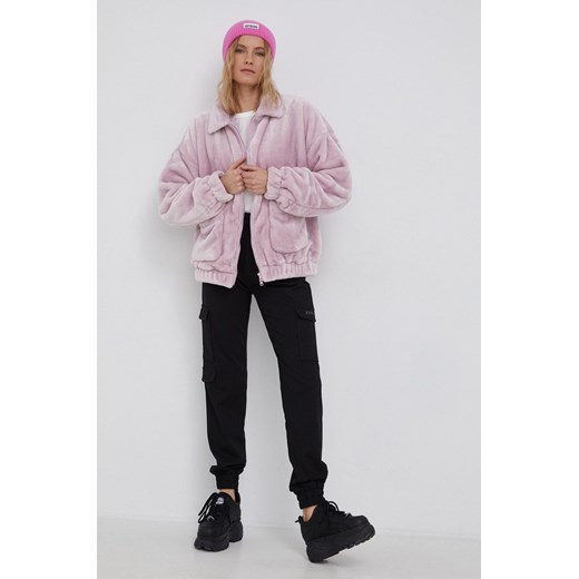 Converse Kurtka kolor fioletowy przejściowa oversize Converse M promocyjna cena ANSWEAR.com