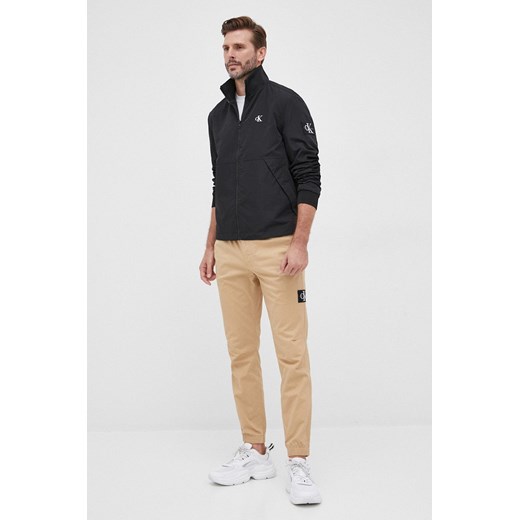 Calvin Klein Jeans t-shirt bawełniany kolor biały z aplikacją M ANSWEAR.com
