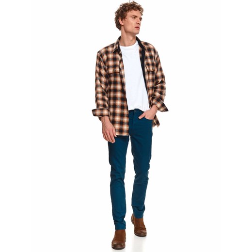 Spodnie z fakturą slim fit Top Secret 36 okazja Top Secret