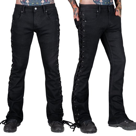 męskie jeansy wornstar - hellraiser - czarny dżinsowa - czarny 28 28 Metal-shop