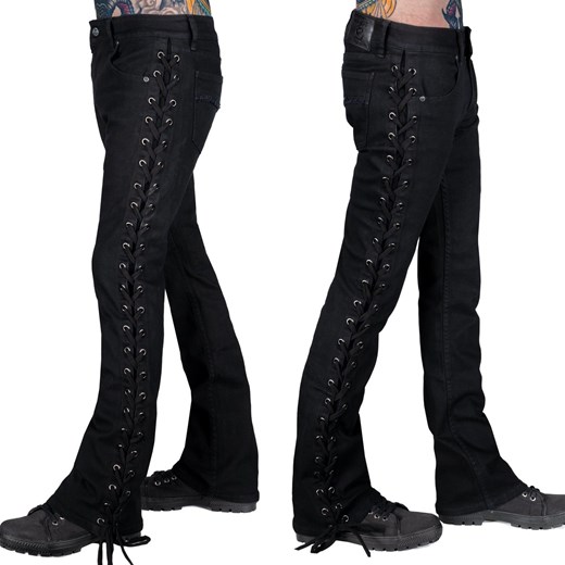 męskie jeansy wornstar - hellraiser - czarny dżinsowa - czarny 28 34 Metal-shop