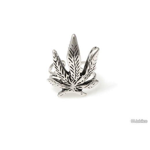 PIERŚCIEŃ MARIHUANA kolor stare srebro marihuana jubileo-pl liście