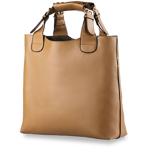 DUŻA MODNA TOREBKA ZARKA 2W1 - KHAKI world-style-pl brazowy duży
