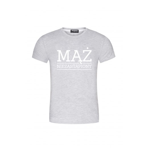 T-SHIRT "MĄŻ NIEZASTĄPIONY" mosquito-pl szary T-shirty męskie z krótkim rękawem