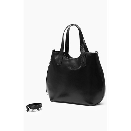 Skórzana Torba In pelle Exclusive Czarna merg-pl czarny glamour