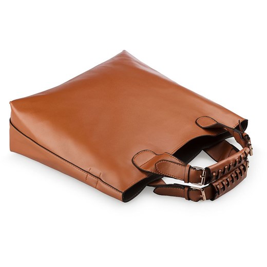 DUŻA MODNA TOREBKA ZARKA 2W1 - KHAKI world-style-pl brazowy minimalistyczny