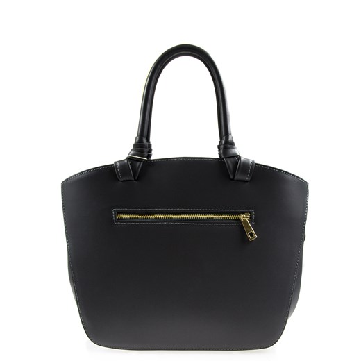 SKÓRZANA TORBA CITY BAG allora czarny paski