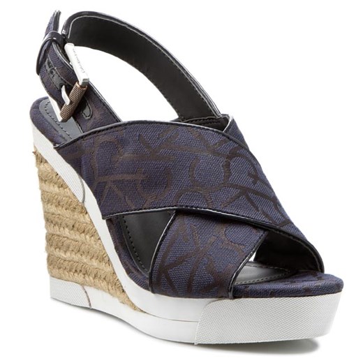 Espadryle CALVIN KLEIN JEANS - Elaine Ck Logo RE9607 Blue/Blue eobuwie-pl szary boho