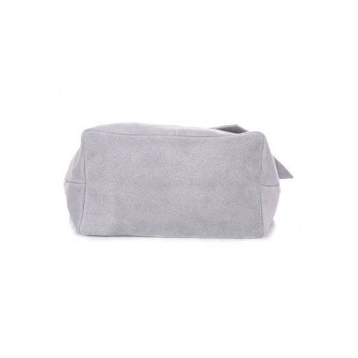 Torebka skórzana Shopper bag zamsz naturalny Jasno Szara (kolory) Genuine Leather PaniTorbalska