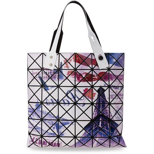 TOREBKA DAMSKA SHOPPER BAG 3D TRÓJWYMIAROWA - PARIS fioletowy world-style.pl