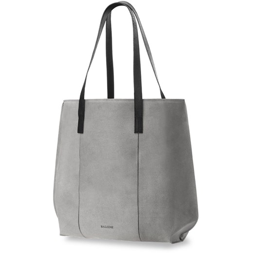 Duża torebka damska stylowy shopperbag baleine skóra naturalna - brązowy
