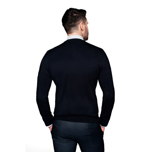 sweter nagel w serek granatowy