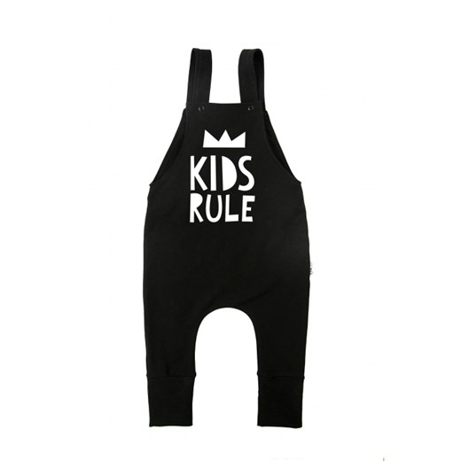 DUNGAREES "KIDS RULE" czarny 110/116(4-6Y) i love milk