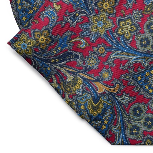 Elegancki czerwony fular jedwabny Hemley w roślinny wzór Hemley szary EleganckiPan.com.pl
