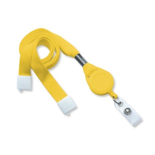 Szeroka 16mm bezpieczna smycz na szyję + brelok typu jojo (Żółty) Koruma® Koruma ID Protection