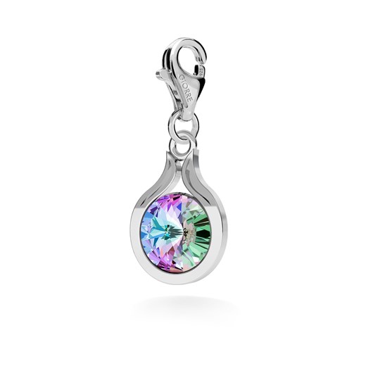 SREBRNY CHARMS SWAROVSKI RIVOLI 10MM 925 : Kolor kryształu SWAROVSKI - Crystal VL, Kolor pokrycia srebra - Pokrycie Jasnym Rodem Giorre