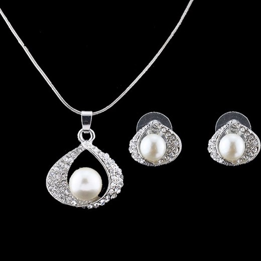 Zestaw Pearl Embrace - Srebrny