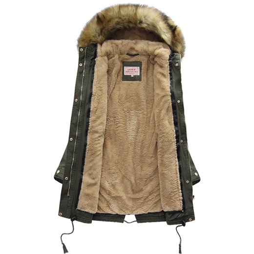 BAWEŁNIANA PARKA Z PODPINKĄ KHAKI (W166-1) Mhm M (38) goodlookin.pl