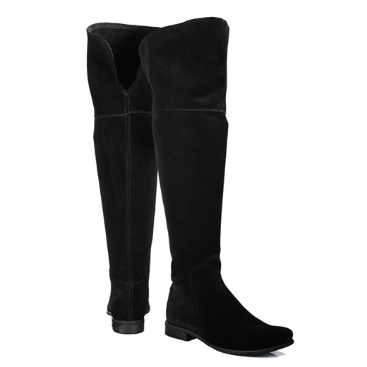 MUSZKIETERKI SKÓRZANE W CZERNI K410 Lafemmeshoes 38 lafemmeshoes.pl