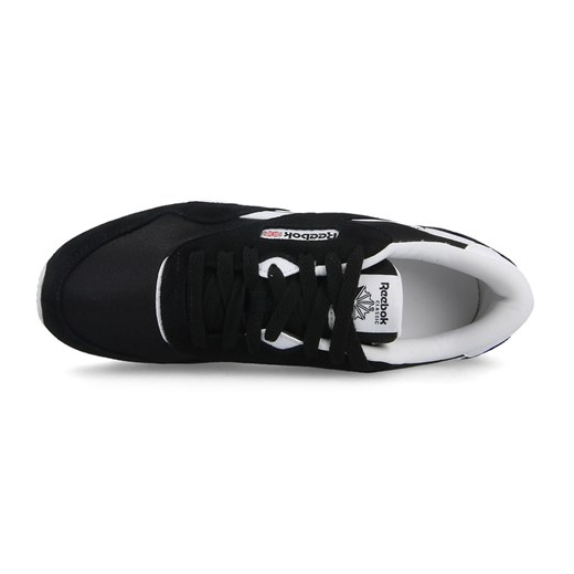 Buty sportowe damskie Reebok Classic nylon czarne zamszowe na obcasie wiązane