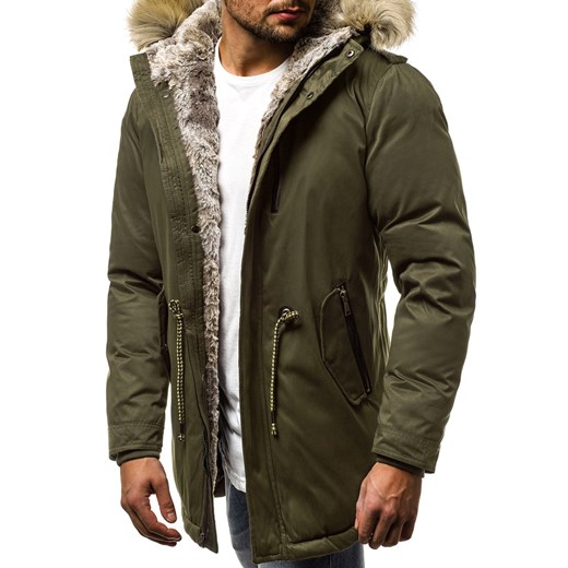 OZONEE JB/1016K KURTKA MĘSKA KHAKI Ozonee.pl XXL wyprzedaż