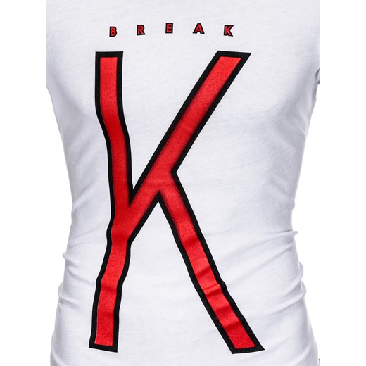 T-shirt męski z nadrukiem S925 - biały