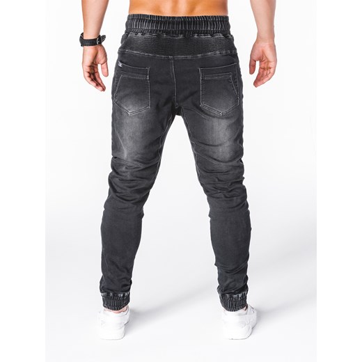 Spodnie męskie jeansowe joggery P405 - czarne