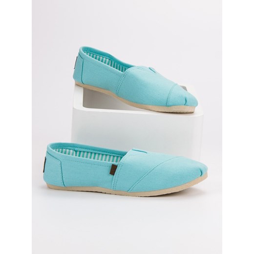 Espadryle damskie Czasnabuty.pl gładkie niebieskie na wiosnę casual