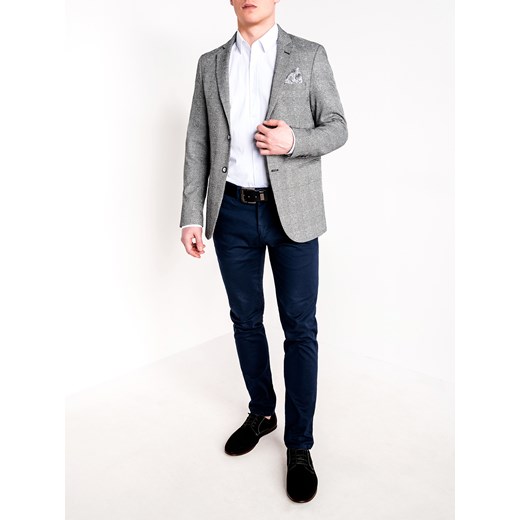 MARYNARKA MĘSKA ELEGANCKA M92 - CZARNA Ombre Clothing XL ombre