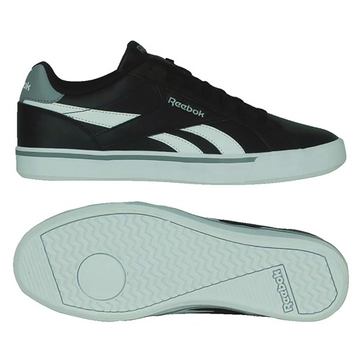 Czarne trampki męskie Reebok sportowe skórzane