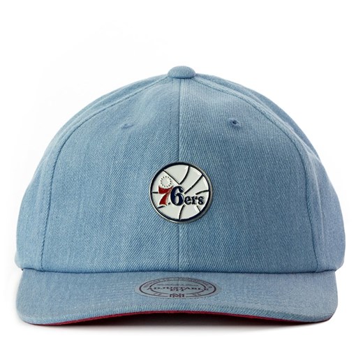 Czapka z daszkiem Mitchell and Ness strapback Denim Pin Philadelphia 76ers blue
