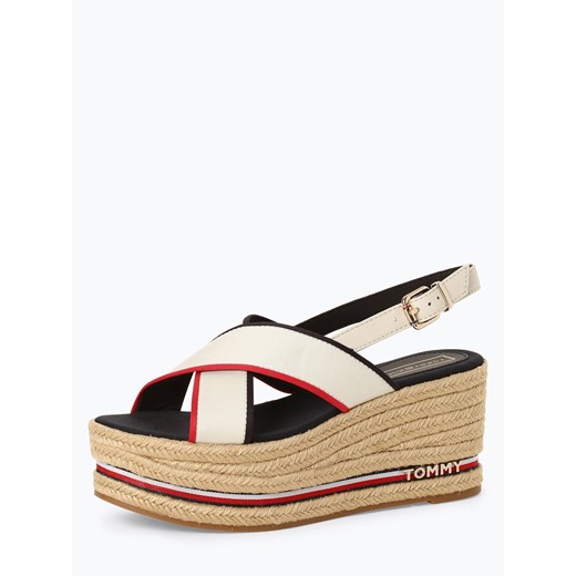 Espadryle damskie Tommy Hilfiger ze skóry w abstrakcyjne wzory