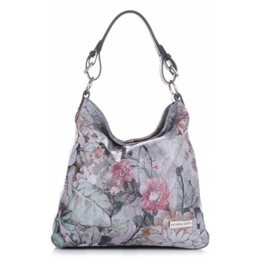 VITTORIA GOTTI Made in Italy Modna Torebka Skórzana Shopper w Motyle Multikolorowa - Czarna (kolory)