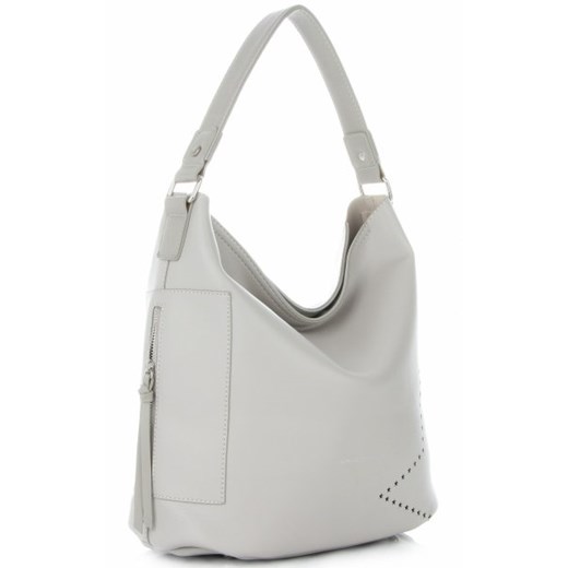 David Jones shopper bag na ramię z breloczkiem średnia
